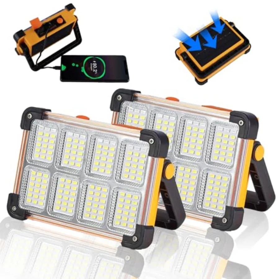 2 Pack 120W Solar Rechargeable Work Light, 144 LED 10000LM Portable Flood Light with Stand, IP66 Waterproof 4 Modes LED Job Sit
2 Pack 120W Solar Rechargeable Work Light, 144 LED 10000LM Portable Flood Light with Stand, IP66 Waterproof 4 Modes LED Job Sit