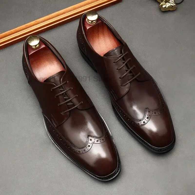 Men's Oxfords Genuine Leather Handmade High Quality Classic Lace Up Round Head Office Wedding Dress Shoes For Men Black Coffee
Men's Oxfords Genuine Leather Handmade High Quality Classic Lace Up Round Head Office Wedding Dress Shoes For Men Black Coffee