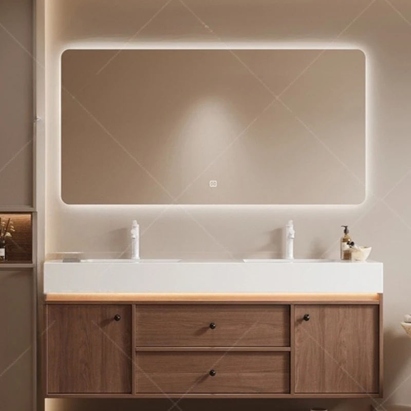 Шкафы для ванной комнаты цвета грецкого ореха. Бесшовные шкафы для ванной комнаты. Комбинация двойной раковины. Мебель для дома в частиц. ZY50YSG.
Шкафы для ванной комнаты цвета грецкого ореха. Бесшовные шкафы для ванной комнаты. Комбинация двойной раковины. Мебель для дома в частиц. ZY50YSG.