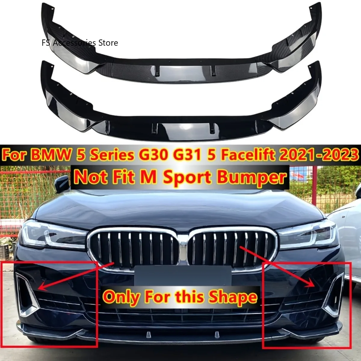 Car Front Bumper Lip Spoiler Look Body Kit For BMW 5 Series G30 G31 520i 525i 530i Facelift 2021 2022 2023 Not For M-Sport
Car Front Bumper Lip Spoiler Look Body Kit For BMW 5 Series G30 G31 520i 525i 530i Facelift 2021 2022 2023 Not For M-Sport