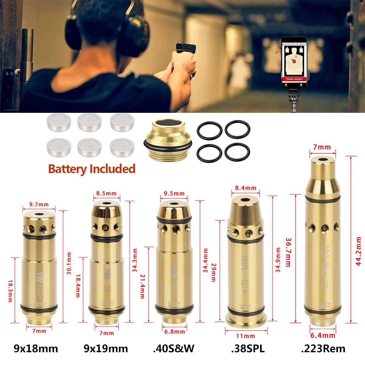 9x19mm 9mm/380ACP/40S&W/223Rem Laser Dry Fire Training Bullet Laser Trainer Cartridge Tactical Red Dot Laser Training Bore Sight
9x19mm 9mm/380ACP/40S&W/223Rem Laser Dry Fire Training Bullet Laser Trainer Cartridge Tactical Red Dot Laser Training Bore Sight