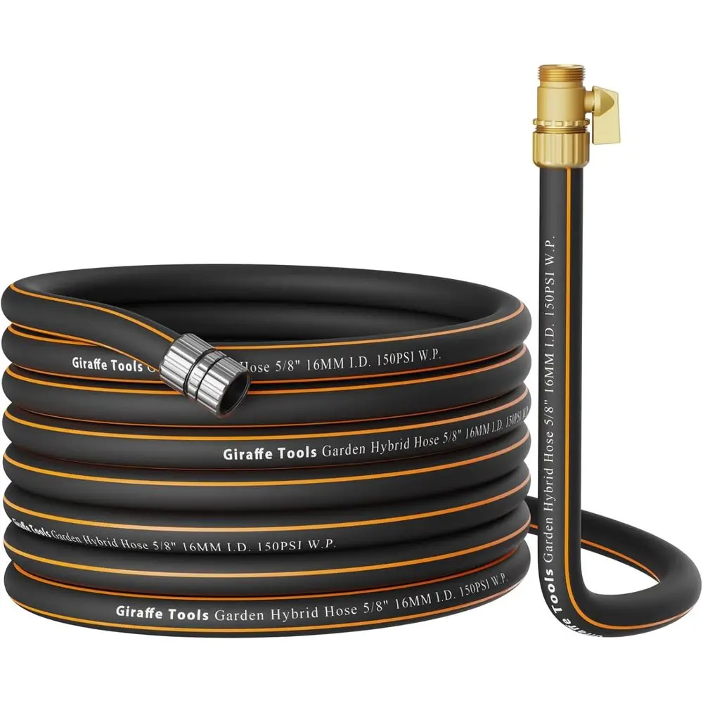 Flexible 5/8 x 50ft Heavy-Duty Leak-Proof Garden Hose with Male and Female Threads
Flexible 5/8 x 50ft Heavy-Duty Leak-Proof Garden Hose with Male and Female Threads