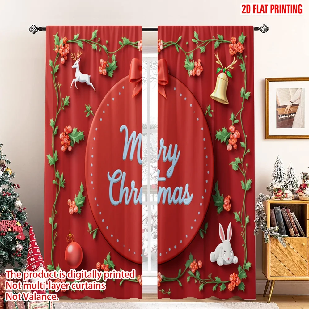 2pcs 2D flat printing Christmas Scene Curtain Merry Christmas Holiday Scene Fabric Without Electricity Festive Wall Decor
2pcs 2D flat printing Christmas Scene Curtain Merry Christmas Holiday Scene Fabric Without Electricity Festive Wall Decor