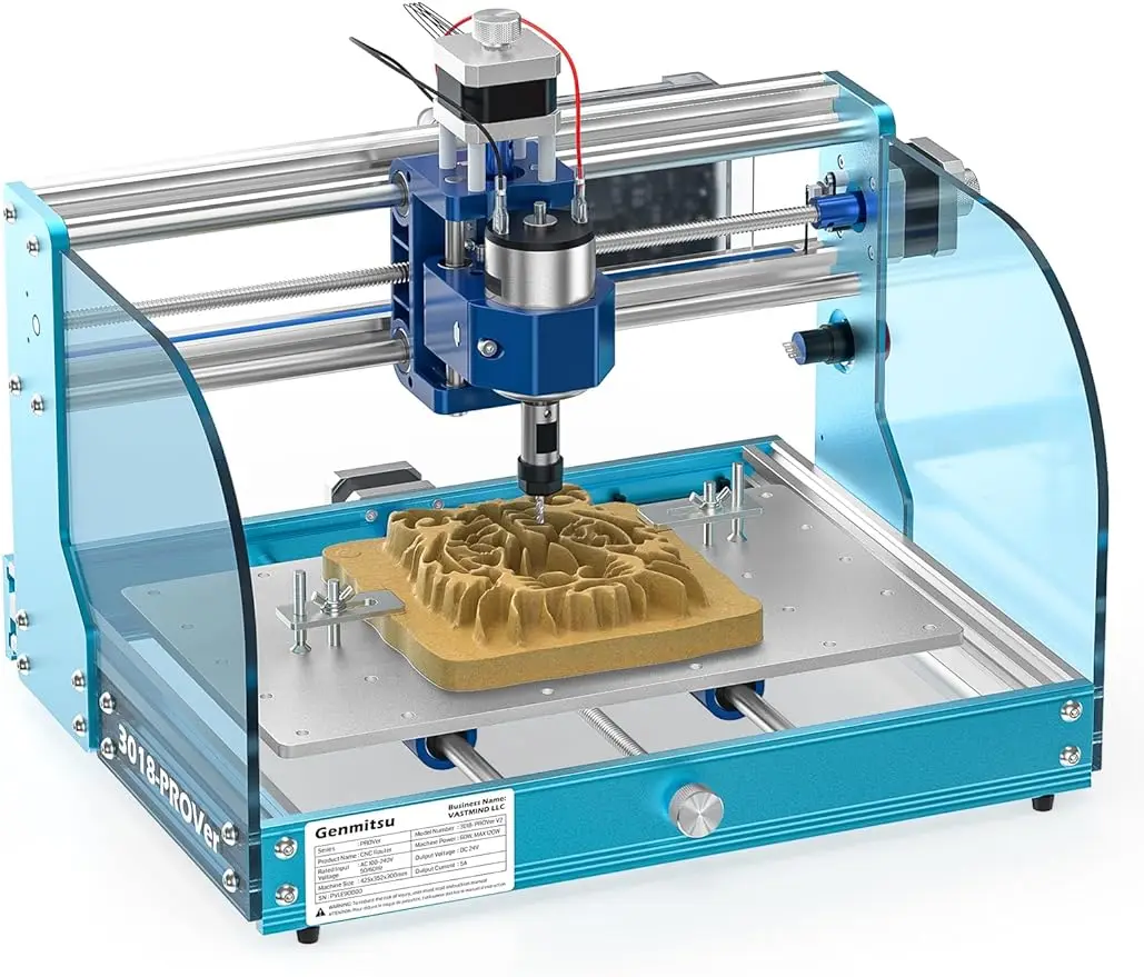 Genmitsu 3018-PROVer V2 CNC Router Machine with Full Aluminum Structure for Beginner, Mini Milling Engraver Kit with Z-Probe
Genmitsu 3018-PROVer V2 CNC Router Machine with Full Aluminum Structure for Beginner, Mini Milling Engraver Kit with Z-Probe