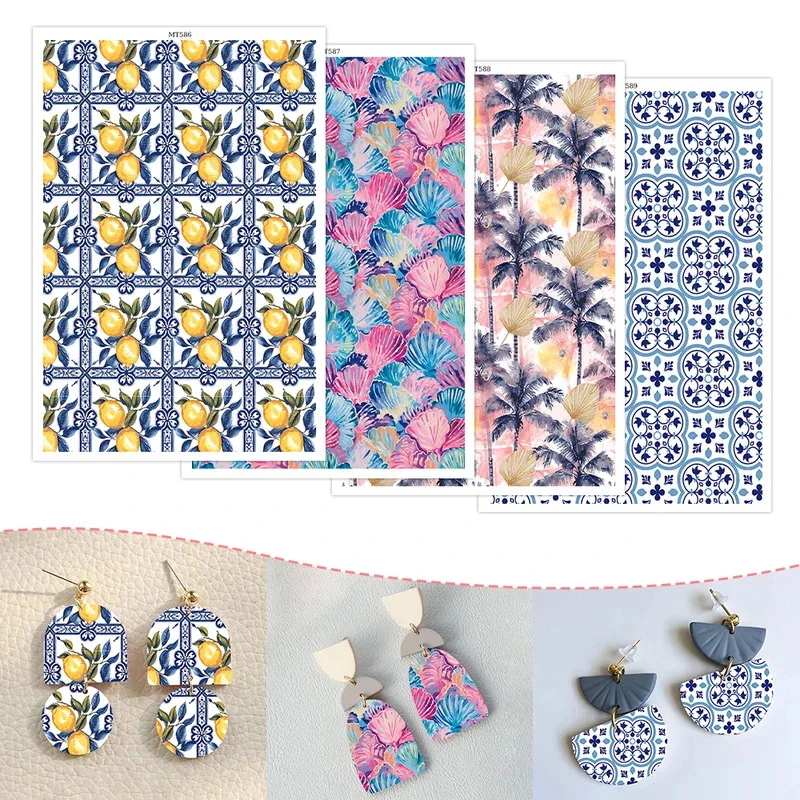 Lemon Coconut Tree Pattern Transfer Paper - Water-Soluble Disposable Stickers for Polymer Clay DIY Jewelry Earrings
Lemon Coconut Tree Pattern Transfer Paper - Water-Soluble Disposable Stickers for Polymer Clay DIY Jewelry Earrings