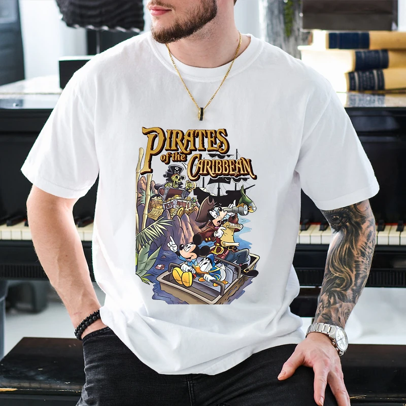 Disney Vintage Mickey Mouse And Friends Pirates Print Men's T-Shirt Pure Cotton Short Sleeve Casual Tops Adult Clothing
Disney Vintage Mickey Mouse And Friends Pirates Print Men's T-Shirt Pure Cotton Short Sleeve Casual Tops Adult Clothing