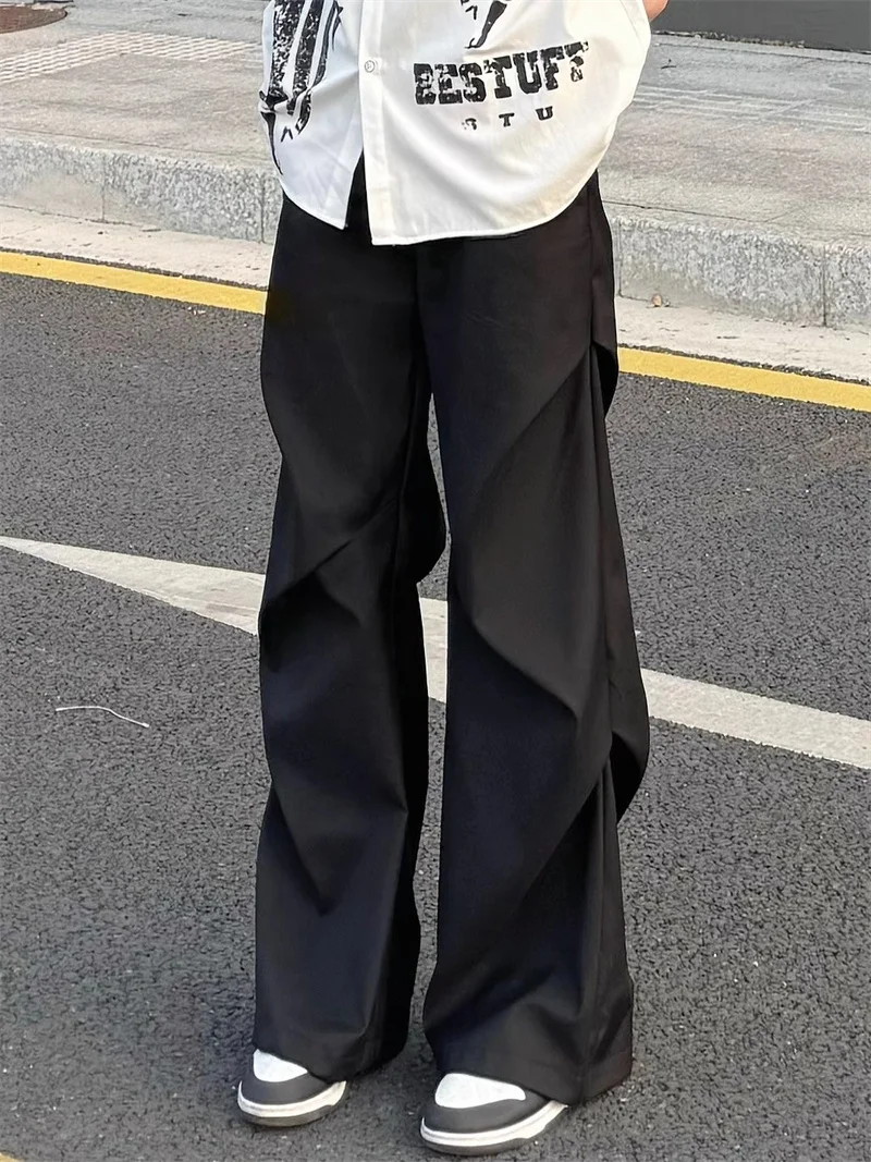 Cleanfit Men's Wide Leg Suit Pants Student Slimming Tapered Straight Cut Heavy Drape Trendy Low Waist Loose Fit Casual Wear
Cleanfit Men's Wide Leg Suit Pants Student Slimming Tapered Straight Cut Heavy Drape Trendy Low Waist Loose Fit Casual Wear