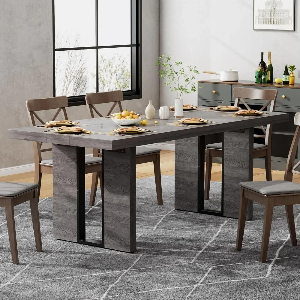 70.8 Inch Dining Table, Rustic Farmhouse Kitchen Table for 6-8 People, Large Dinning Room Furniture Rectangle Dinner Table
70.8 Inch Dining Table, Rustic Farmhouse Kitchen Table for 6-8 People, Large Dinning Room Furniture Rectangle Dinner Table