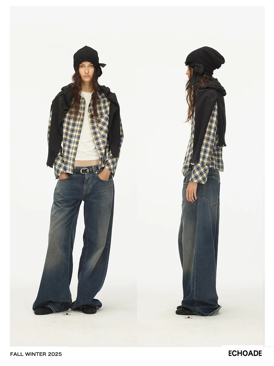 Ретро-рубашка Ade из 100% хлопка, желто-синяя в клетку, с завышенной талией, классическая клетчатая рубашка для женщин, деловой повседневный стиль.
Ретро-рубашка Ade из 100% хлопка, желто-синяя в клетку, с завышенной талией, классическая клетчатая рубашка для женщин, деловой повседневный стиль.