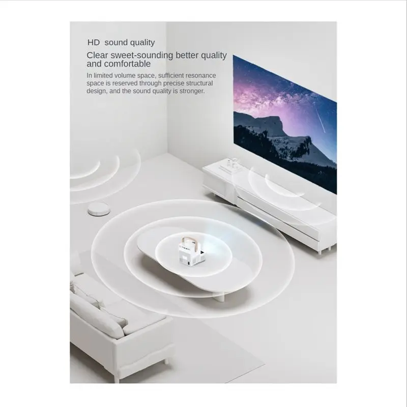 AS62 720P HD Small Home Smart Projector Mobile Screen Projector Bluetooth WIFI Video Projector Portable Projector US Plug