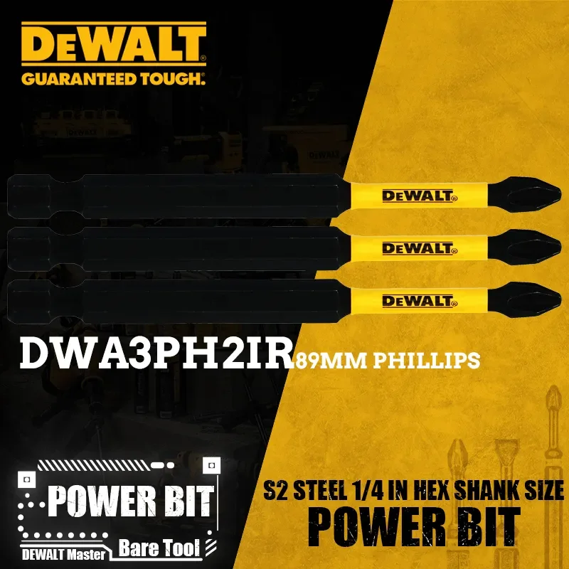 DEWALT DWA3PH2IRB 1/2-Inch Impact Screwdriver Bits Set 89mm PH2 High Hardness Drill Bit Power Tools Accessory 2/5/10PCS
DEWALT DWA3PH2IRB 1/2-Inch Impact Screwdriver Bits Set 89mm PH2 High Hardness Drill Bit Power Tools Accessory 2/5/10PCS