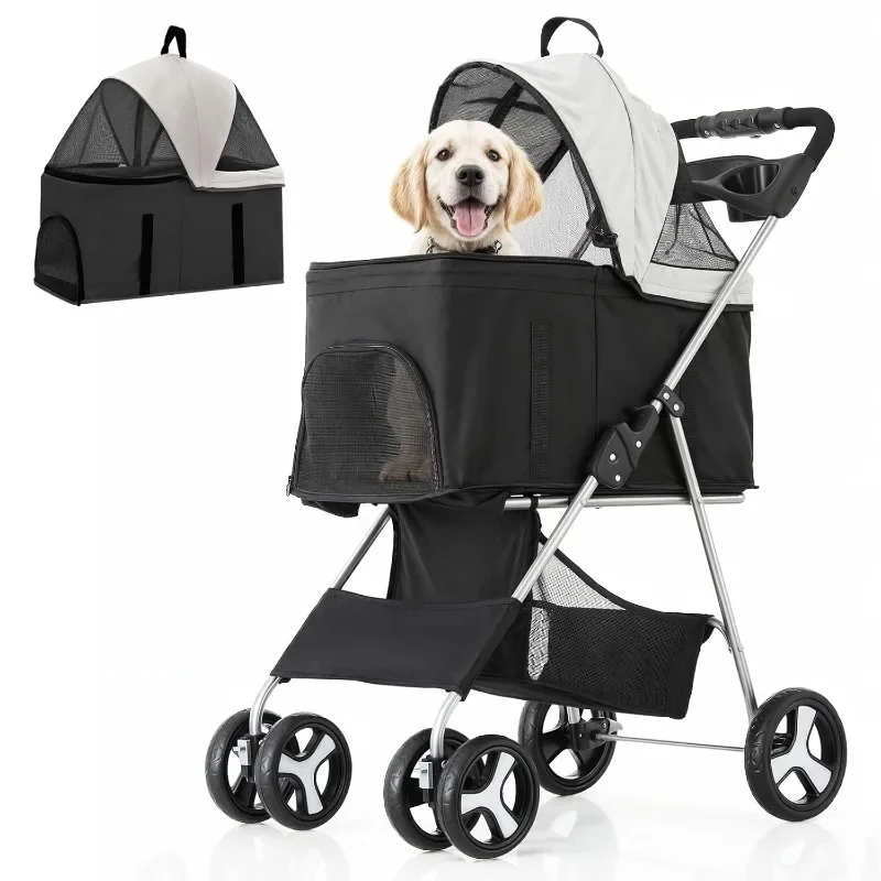 3 in 1 Foldable Pet Stroller for Small & Medium Dogs, Detachable Carrier, Car Seat, Push Button Entry, 4-Wheel Jogger for Pets
3 in 1 Foldable Pet Stroller for Small & Medium Dogs, Detachable Carrier, Car Seat, Push Button Entry, 4-Wheel Jogger for Pets