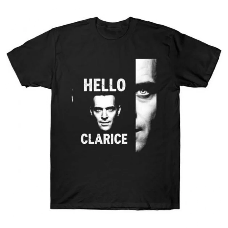 Hello Clarice Silence of the lambs Horror movie Hannibal Gift t shirt Dr Lecter Scary Cannibal Graphic Clothes All size Tee
Hello Clarice Silence of the lambs Horror movie Hannibal Gift t shirt Dr Lecter Scary Cannibal Graphic Clothes All size Tee