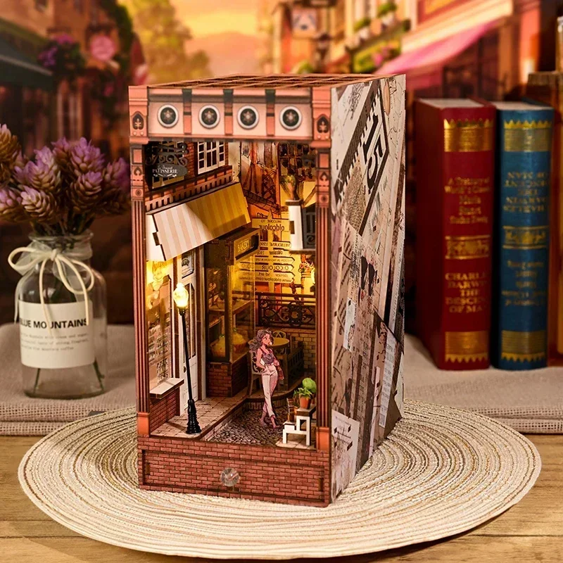 NEW Retro DIY Wooden Book Nook Shelf Insert Miniature Kit, European City Streetscape Bookshelf Home Bookend Decor Handmade Gifts
NEW Retro DIY Wooden Book Nook Shelf Insert Miniature Kit, European City Streetscape Bookshelf Home Bookend Decor Handmade Gifts