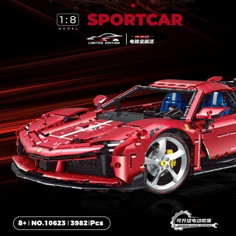 IN STOCK NEW 1:8 10623 3982pcs MOC High-Tech Super Sport Car Model With Motor Building Blocks Bricks Toys Boys Christmas Gifts
IN STOCK NEW 1:8 10623 3982pcs MOC High-Tech Super Sport Car Model With Motor Building Blocks Bricks Toys Boys Christmas Gifts