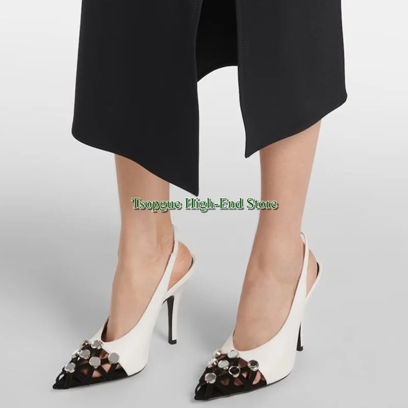 Spliced Pointed Hollow Back Strap Slingback Pumps Buckle Peep Toe High Heels Women's Shoes
Spliced Pointed Hollow Back Strap Slingback Pumps Buckle Peep Toe High Heels Women's Shoes