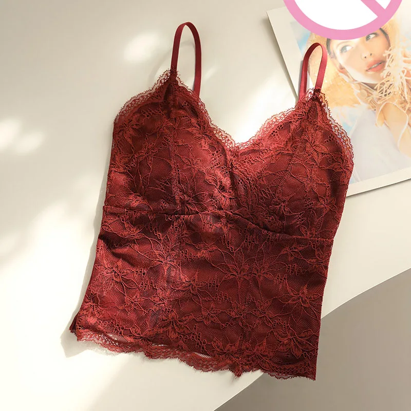 Sexy pure Tanks desire spicy girl lace beautiful back vest chest cushion slim fit bottom strapless top external wear Camisoles
Sexy pure Tanks desire spicy girl lace beautiful back vest chest cushion slim fit bottom strapless top external wear Camisoles