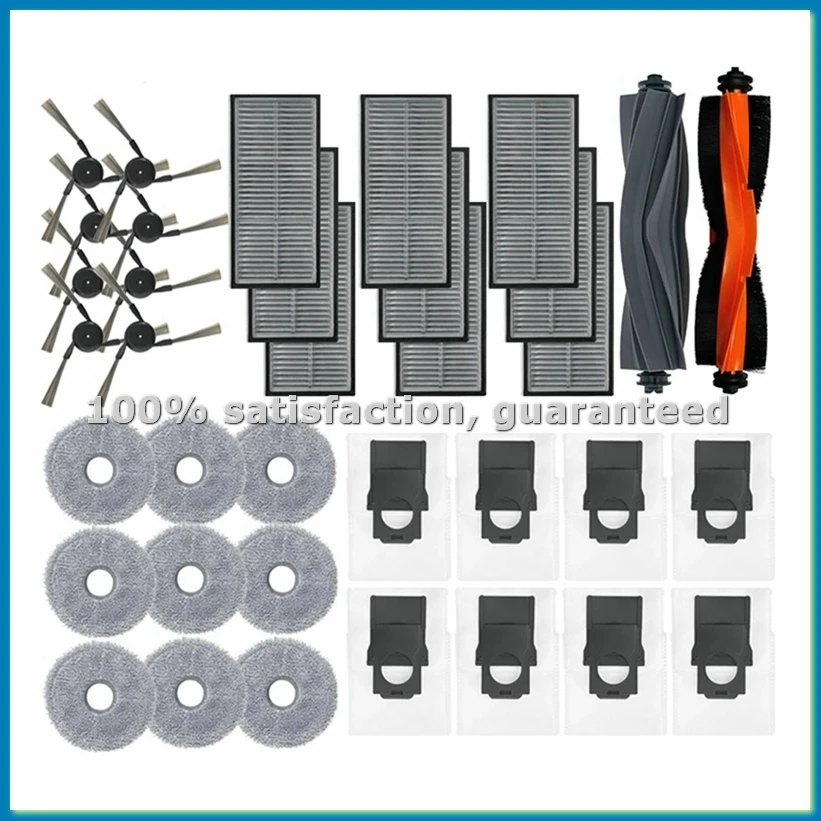 Аксессуары для робота-пылесоса X40 X40 Ultra/X40 Pro: основная и боковые щетки, насадки для мытья полов, тряпки, HEPA-фильтр, мешок для сбора пыли - A73M
Аксессуары для робота-пылесоса X40 X40 Ultra/X40 Pro: основная и боковые щетки, насадки для мытья полов, тряпки, HEPA-фильтр, мешок для сбора пыли - A73M
