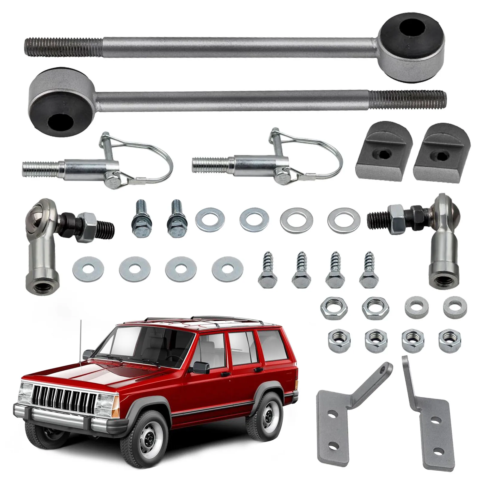 3.5in - 6in of Suspension Lift Front Sway Bar Disconnect Kit for J eep Cherokee XJ ZJ W/4-6" 1984-200 New
3.5in - 6in of Suspension Lift Front Sway Bar Disconnect Kit for J eep Cherokee XJ ZJ W/4-6" 1984-200 New