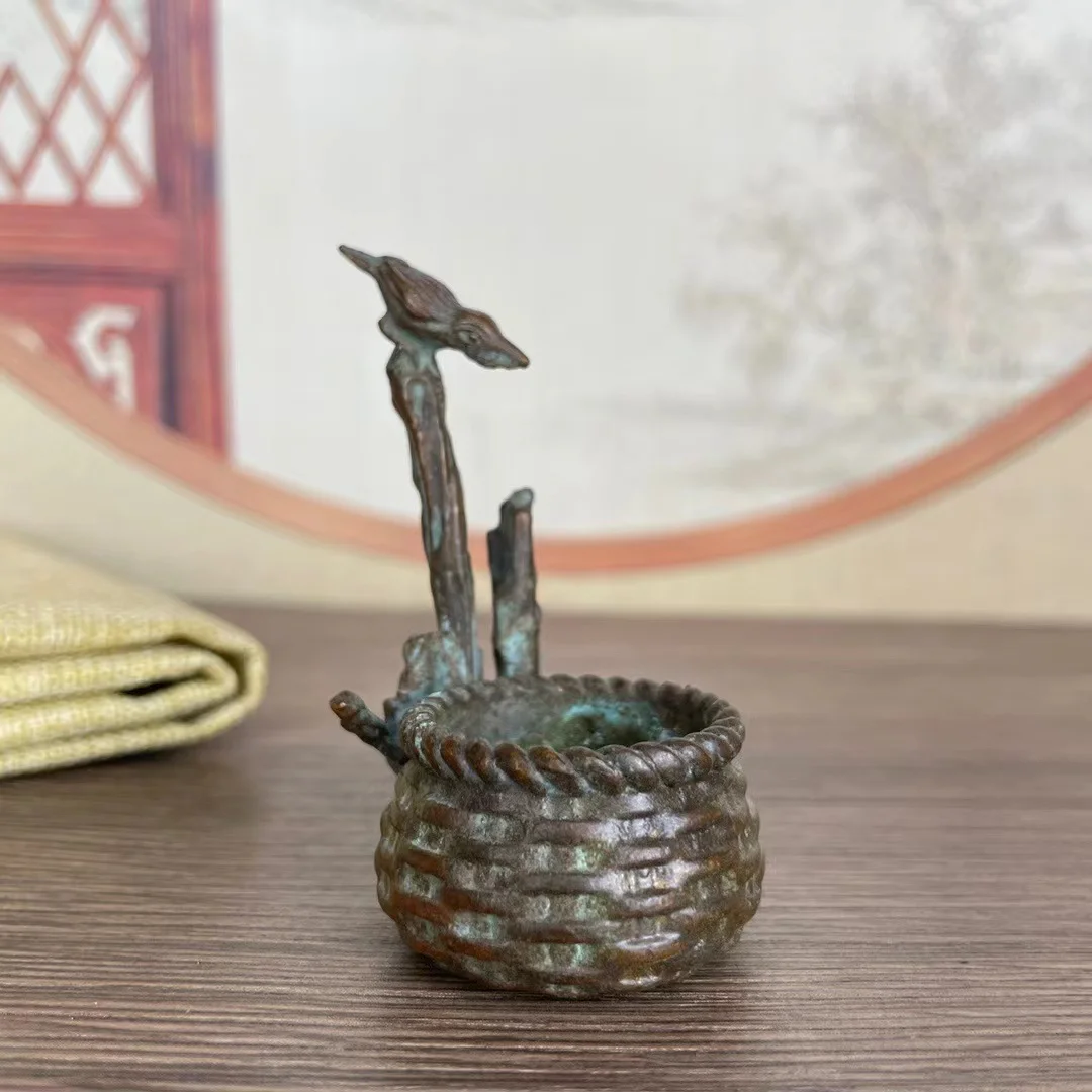 Antique Bronze Alloy Fish Bird Basket Incense Burner Tea Pet Vintage Collectible Home Table Decor Ornament
Antique Bronze Alloy Fish Bird Basket Incense Burner Tea Pet Vintage Collectible Home Table Decor Ornament