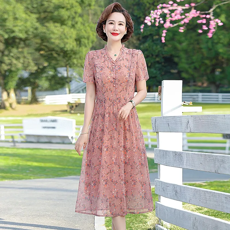 Summer Elegant Midi Print Dress Women Big Size 5Xl Korean Ruffle Short Sleeve A-Line Dresses Casual Floral Beach Vestidos
Summer Elegant Midi Print Dress Women Big Size 5Xl Korean Ruffle Short Sleeve A-Line Dresses Casual Floral Beach Vestidos
