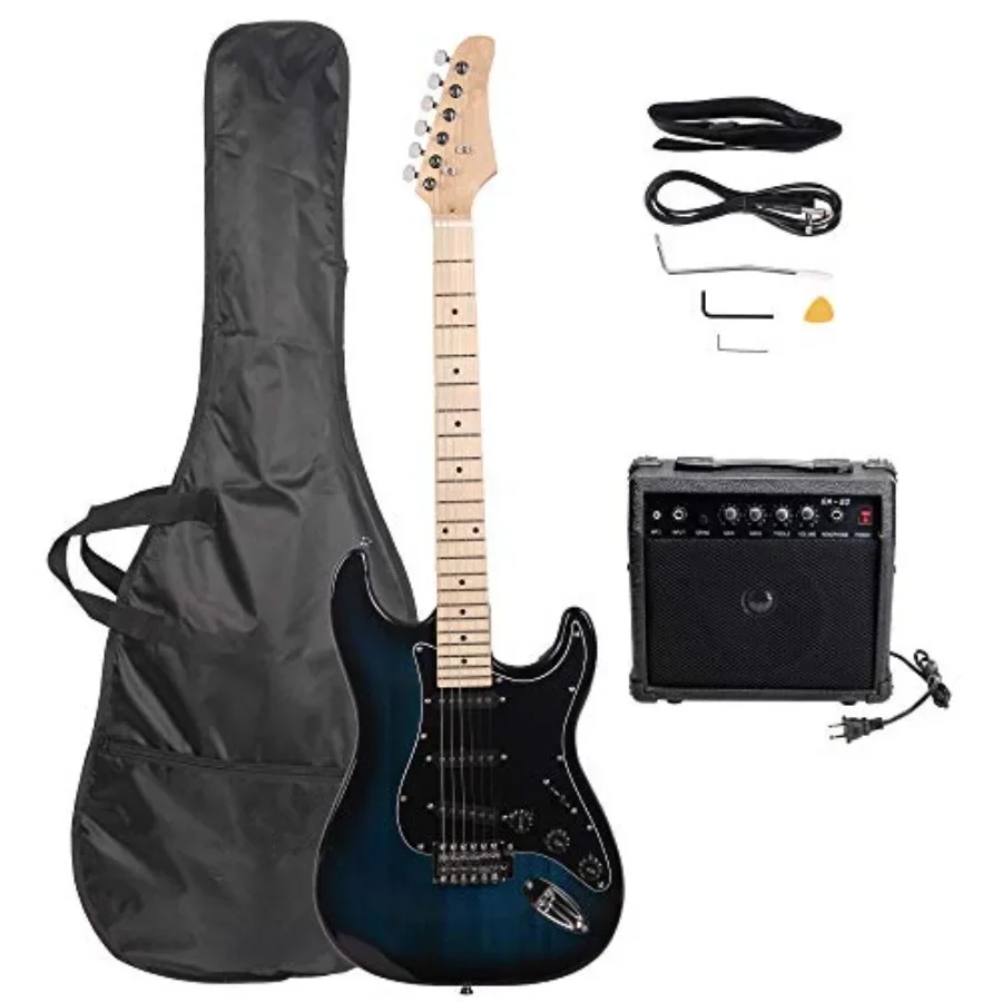 Full Size Electric Guitar for Beginner Music Lover with 20W Amp and Accessories Pack, DARK BLUE, 39 Right Handed
Full Size Electric Guitar for Beginner Music Lover with 20W Amp and Accessories Pack, DARK BLUE, 39 Right Handed