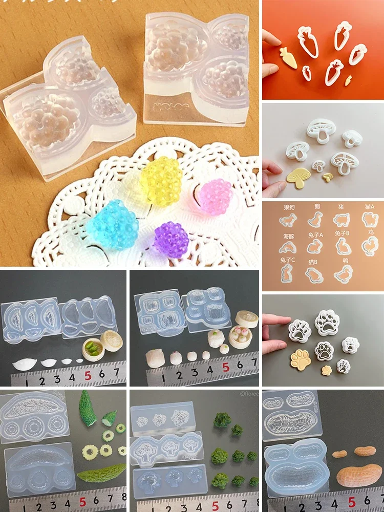 Miniature food Play diy mushroom root vegetable mold strawberry fruit transparent silicone mold miniature cookie cutting mold
Miniature food Play diy mushroom root vegetable mold strawberry fruit transparent silicone mold miniature cookie cutting mold