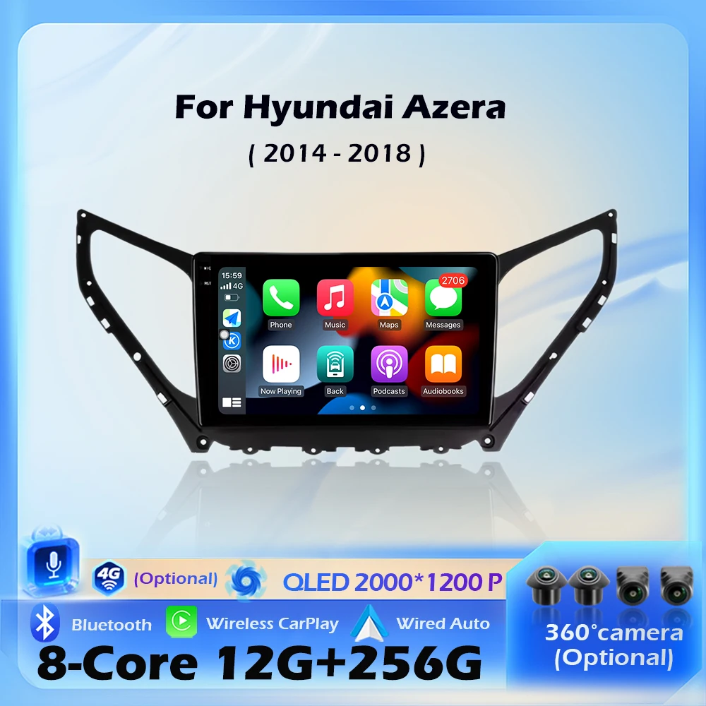 Wireless CarPlay For Hyundai Azera 2014 -2018 Android 16 Car Radio Multimedia Video Player Navigation GPS WIFI BT 9 inch Screen
Wireless CarPlay For Hyundai Azera 2014 -2018 Android 16 Car Radio Multimedia Video Player Navigation GPS WIFI BT 9 inch Screen