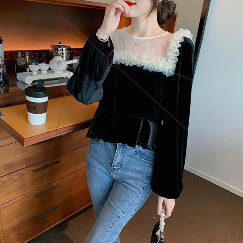Сетчатые рубашки и блузки с круглым вырезом для женщин, популярная корейская одежда, элегантный и молодежный женский топ с длинными рукавами, 2025 г.
Сетчатые рубашки и блузки с круглым вырезом для женщин, популярная корейская одежда, элегантный и молодежный женский топ с длинными рукавами, 2025 г.