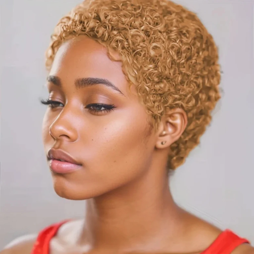 Pixie Cut Afro Curly Wigs Human Hair Wig for Women Short Afro Kinky Curly Machine Made Wigs 150% Density 4 Inch
Pixie Cut Afro Curly Wigs Human Hair Wig for Women Short Afro Kinky Curly Machine Made Wigs 150% Density 4 Inch