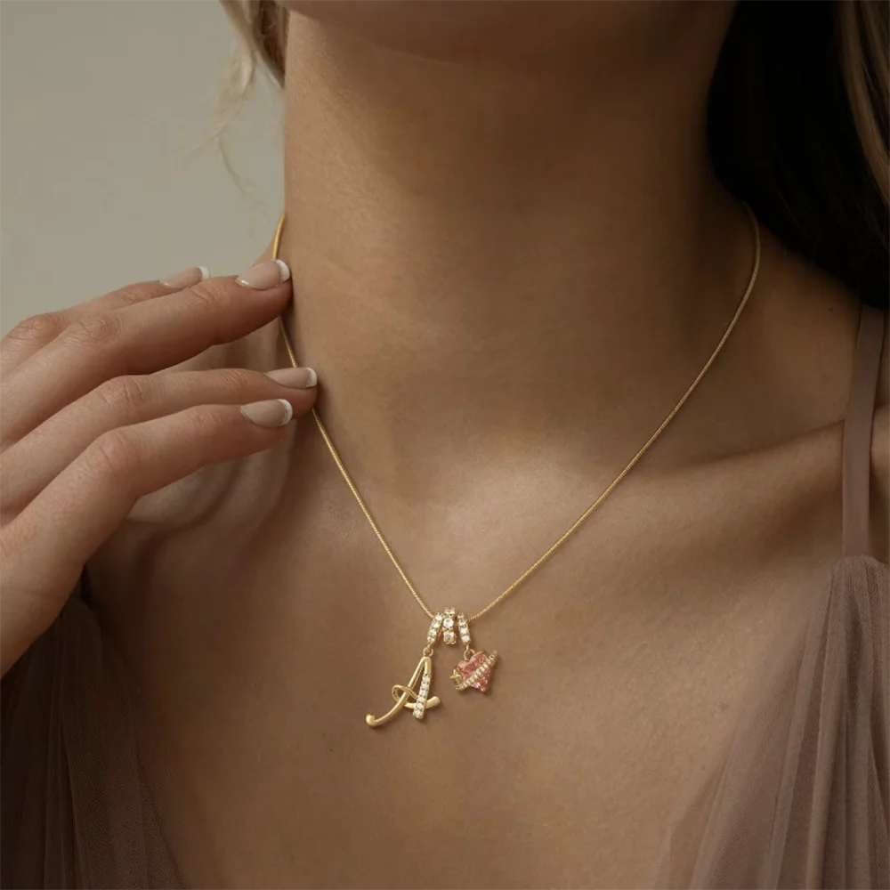 1pc Cubic Zirconia Heart Necklace, 26 English Art Letters Design Jewelry, Trendy Fashion Classic Vintage Pendant Necklace, Suita
1pc Cubic Zirconia Heart Necklace, 26 English Art Letters Design Jewelry, Trendy Fashion Classic Vintage Pendant Necklace, Suita