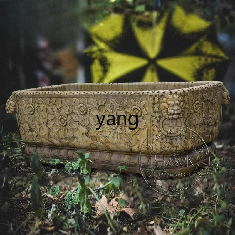 LTT Antique Stone Carving Fish Tank Rectangular Stone Basin Fish Breeding Flower Pot White Jade Distressed
LTT Antique Stone Carving Fish Tank Rectangular Stone Basin Fish Breeding Flower Pot White Jade Distressed