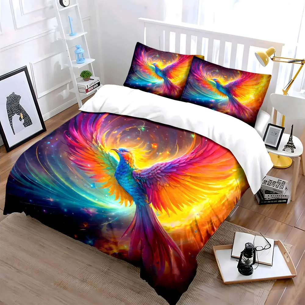 Colorful Phoenix Art Set Decor Bedding Set with 1 Duvet Cover 2 Pillowcases Single Double King Queen, Gift
Colorful Phoenix Art Set Decor Bedding Set with 1 Duvet Cover 2 Pillowcases Single Double King Queen, Gift