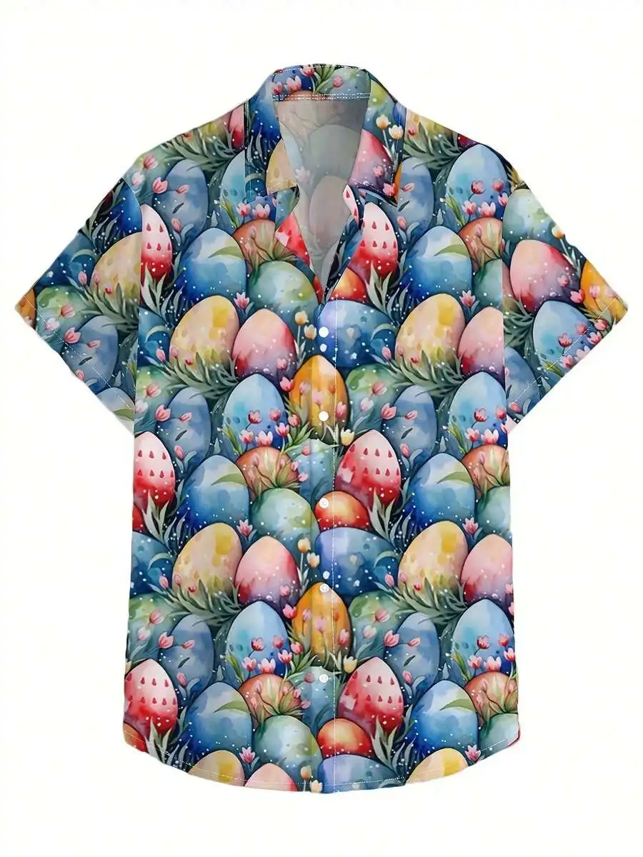 Colorful Easter Eggs And Blooming Flowers 3D Print Casual Short Sleeve Mens Button Down Shirt
Colorful Easter Eggs And Blooming Flowers 3D Print Casual Short Sleeve Mens Button Down Shirt
