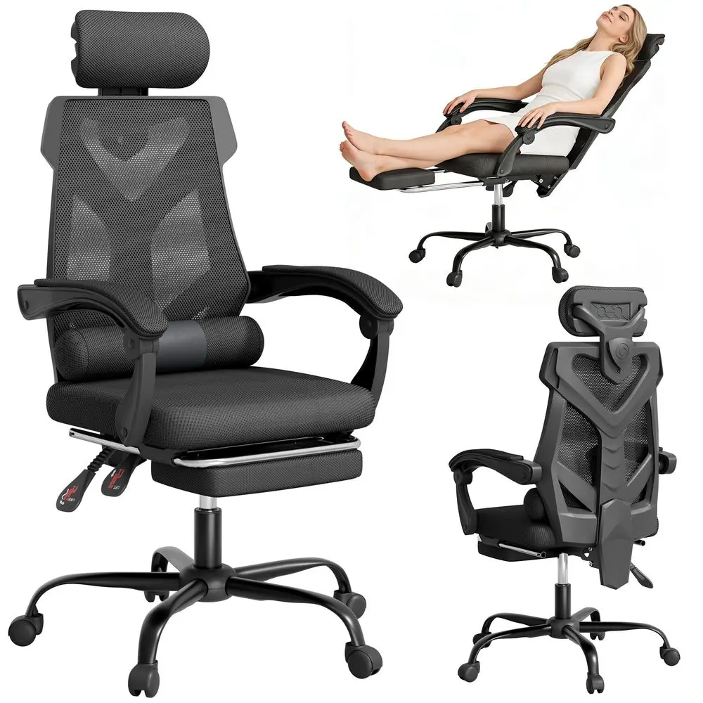 Mesh Office Chair with Footrest, High Back Reclining Desk Chair with Adjustable Headrest, Comfortable Task Chair for Home Offic
Mesh Office Chair with Footrest, High Back Reclining Desk Chair with Adjustable Headrest, Comfortable Task Chair for Home Offic