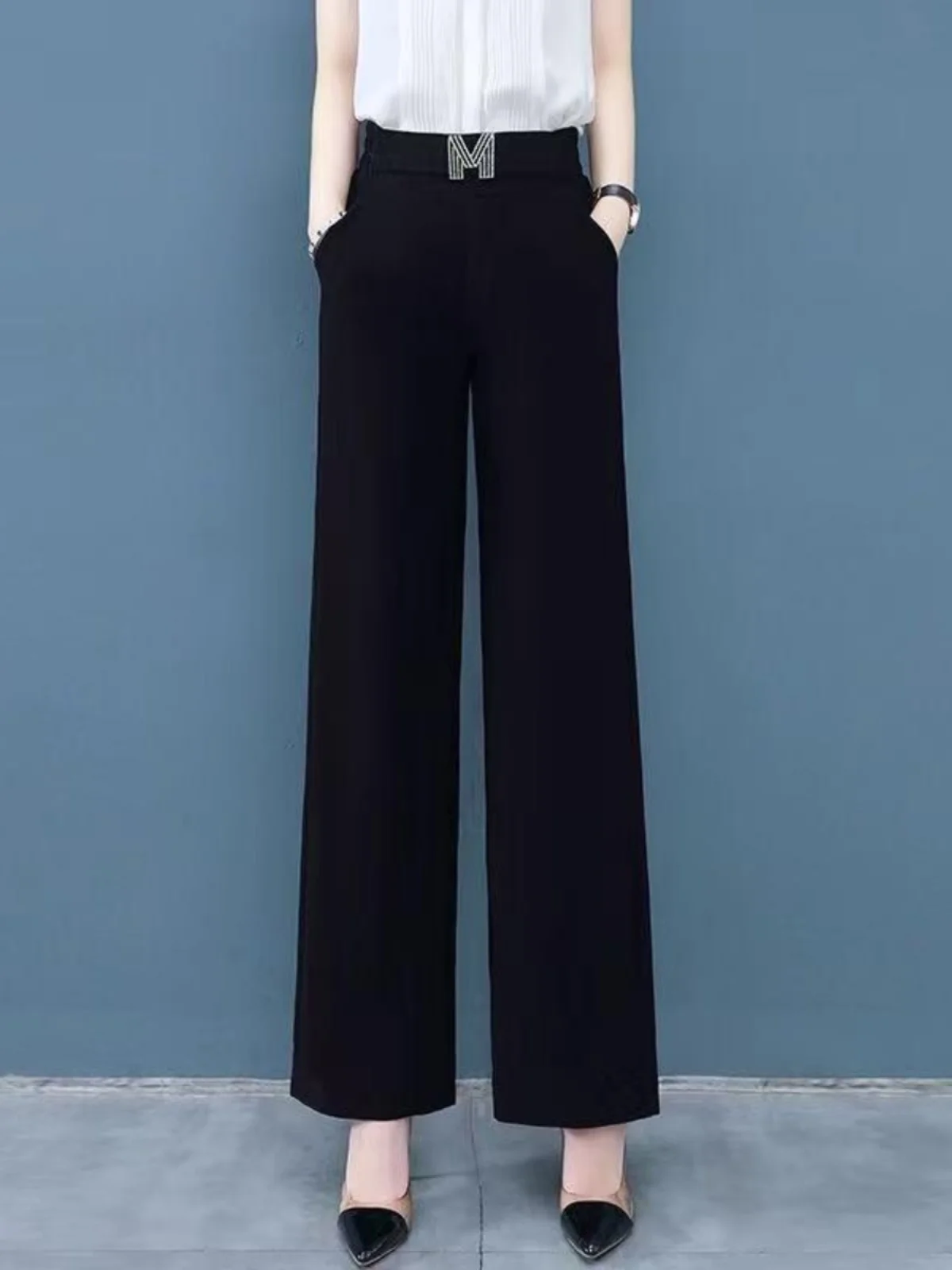 High Waist Straight Leg Casual Pants Women's Versatile Loose Fit Long Trousers Autumn Fashion plus Size Slimming Effect
High Waist Straight Leg Casual Pants Women's Versatile Loose Fit Long Trousers Autumn Fashion plus Size Slimming Effect
