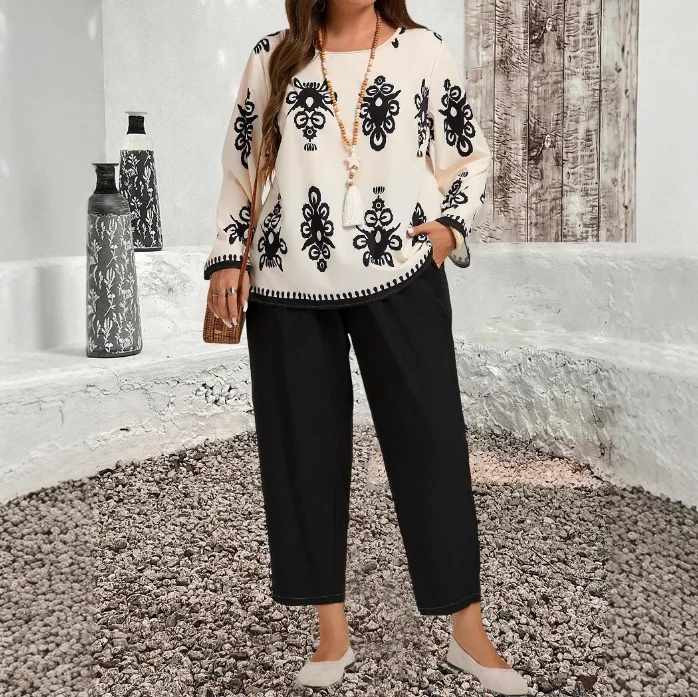 Sets for Women 2 Pieces Summer Printed Casual Loose Straight Top+ Leg Pants Set for Women
Sets for Women 2 Pieces Summer Printed Casual Loose Straight Top+ Leg Pants Set for Women