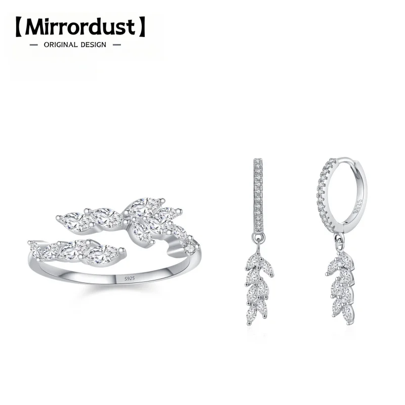 【Mirrordust】Усовершенствованные серьги-кольца из серебра S925 с элементами растений, темперамент, ниша, дизайн, модные комплекты ювелирных изделий 
【Mirrordust】Усовершенствованные серьги-кольца из серебра S925 с элементами растений, темперамент, ниша, дизайн, модные комплекты ювелирных изделий