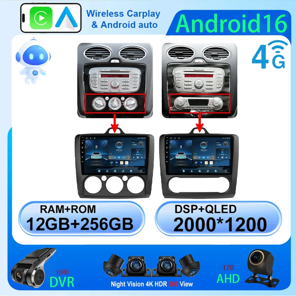 LJZN 4G+WIFI CarPlay 2 din Car Radio Multimedia Video Player For ford focus 2 Mk2 2004-2011 Android 16 Auto GPS 2din Stereo
LJZN 4G+WIFI CarPlay 2 din Car Radio Multimedia Video Player For ford focus 2 Mk2 2004-2011 Android 16 Auto GPS 2din Stereo