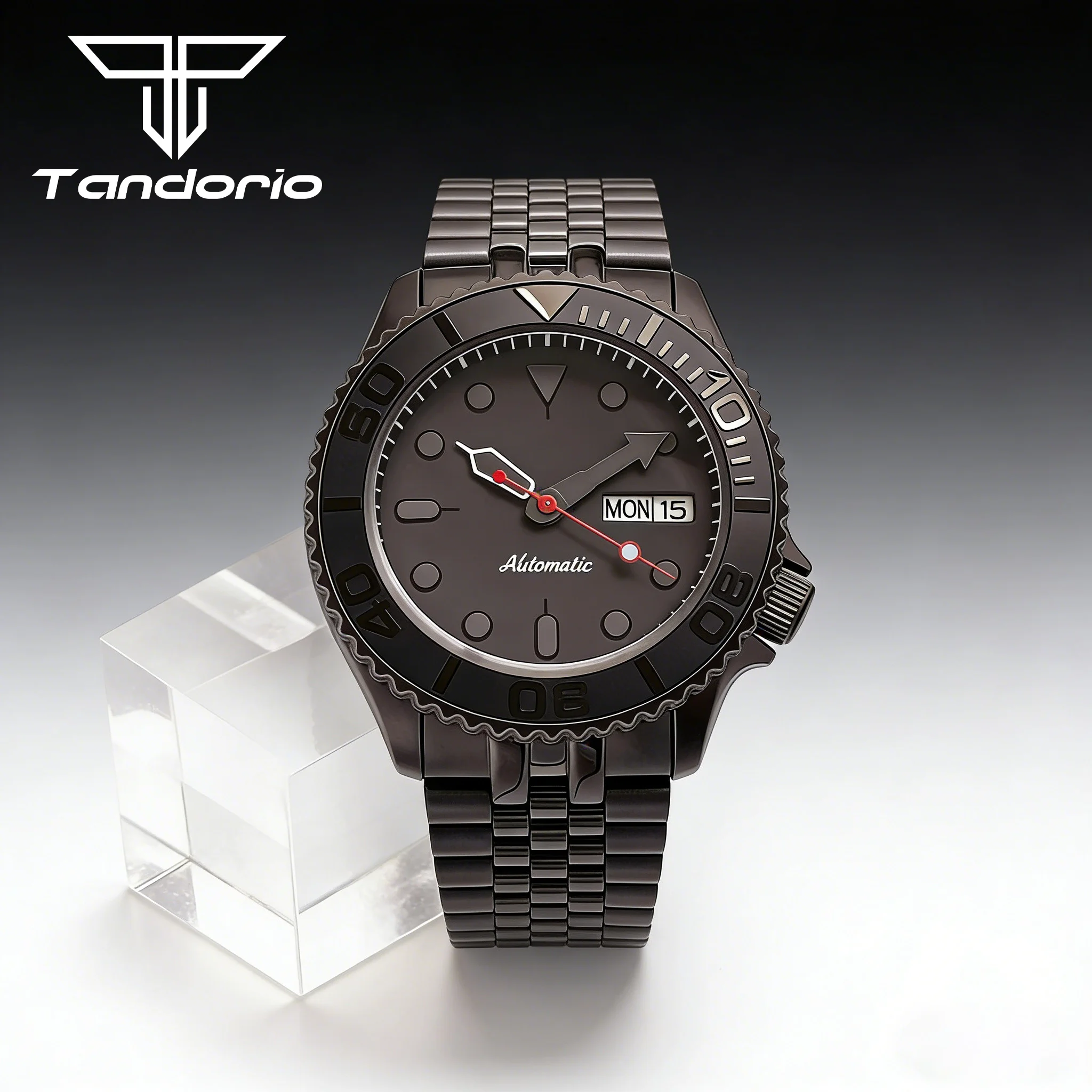 Мужские часы 41 мм с PVD-покрытием черного цвета, модные деловые часы с механизмом NH36A, устойчивые к царапинам, с куполообразным сапфировым стеклом, браслет, мужские часы
Мужские часы 41 мм с PVD-покрытием черного цвета, модные деловые часы с механизмом NH36A, устойчивые к царапинам, с куполообразным сапфировым стеклом, браслет, мужские часы