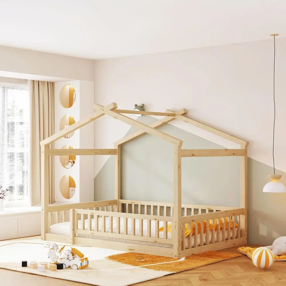 Full Size Bed with Rails for Kids, Suitable for Boys and Girls, No Box Spring Required, Natural
Full Size Bed with Rails for Kids, Suitable for Boys and Girls, No Box Spring Required, Natural