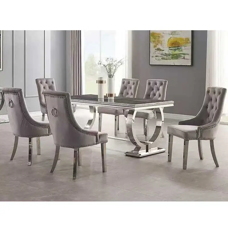 &Classic Luxury Home Metal Dining Table Set 6 Seater Chairs Furniture Villa Modern Marble Slate Dining Room Dining Table
&Classic Luxury Home Metal Dining Table Set 6 Seater Chairs Furniture Villa Modern Marble Slate Dining Room Dining Table