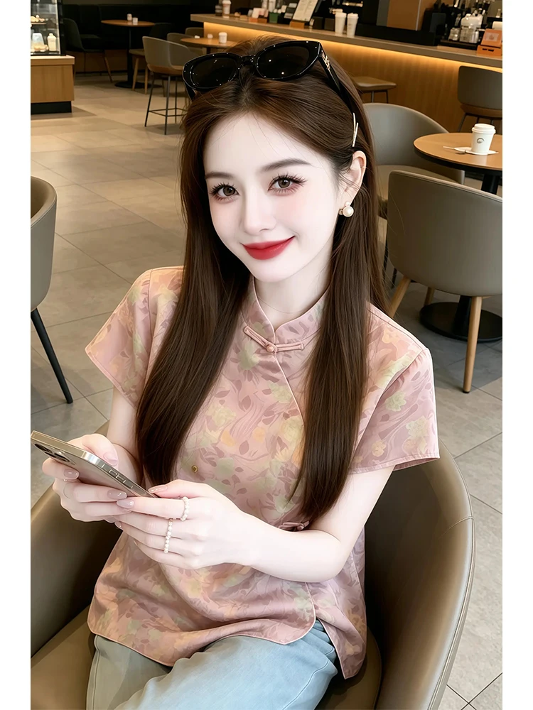 New Chinese Style Button up Shirt Women's Casual Fashionable Ageless High End Feel Summer 2026 Short Sleeve Loose Fit
New Chinese Style Button up Shirt Women's Casual Fashionable Ageless High End Feel Summer 2026 Short Sleeve Loose Fit