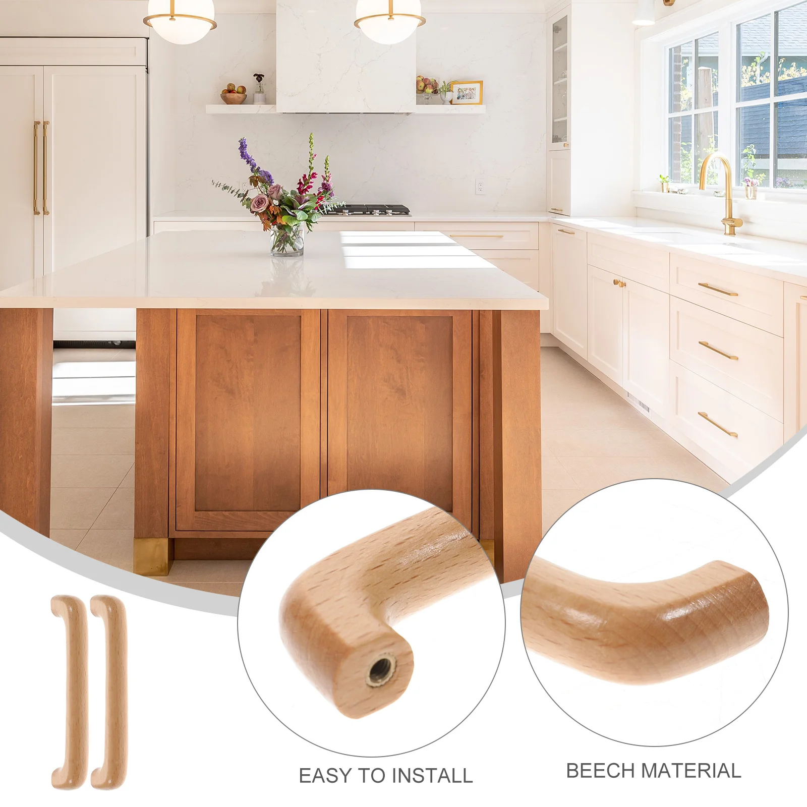 8Pcs Beech Wood Door Handles Sturdy Retro Design Furniture Pulls Replacement Accessory for Kitchen Cabinets Drawers Wardrobes
8Pcs Beech Wood Door Handles Sturdy Retro Design Furniture Pulls Replacement Accessory for Kitchen Cabinets Drawers Wardrobes