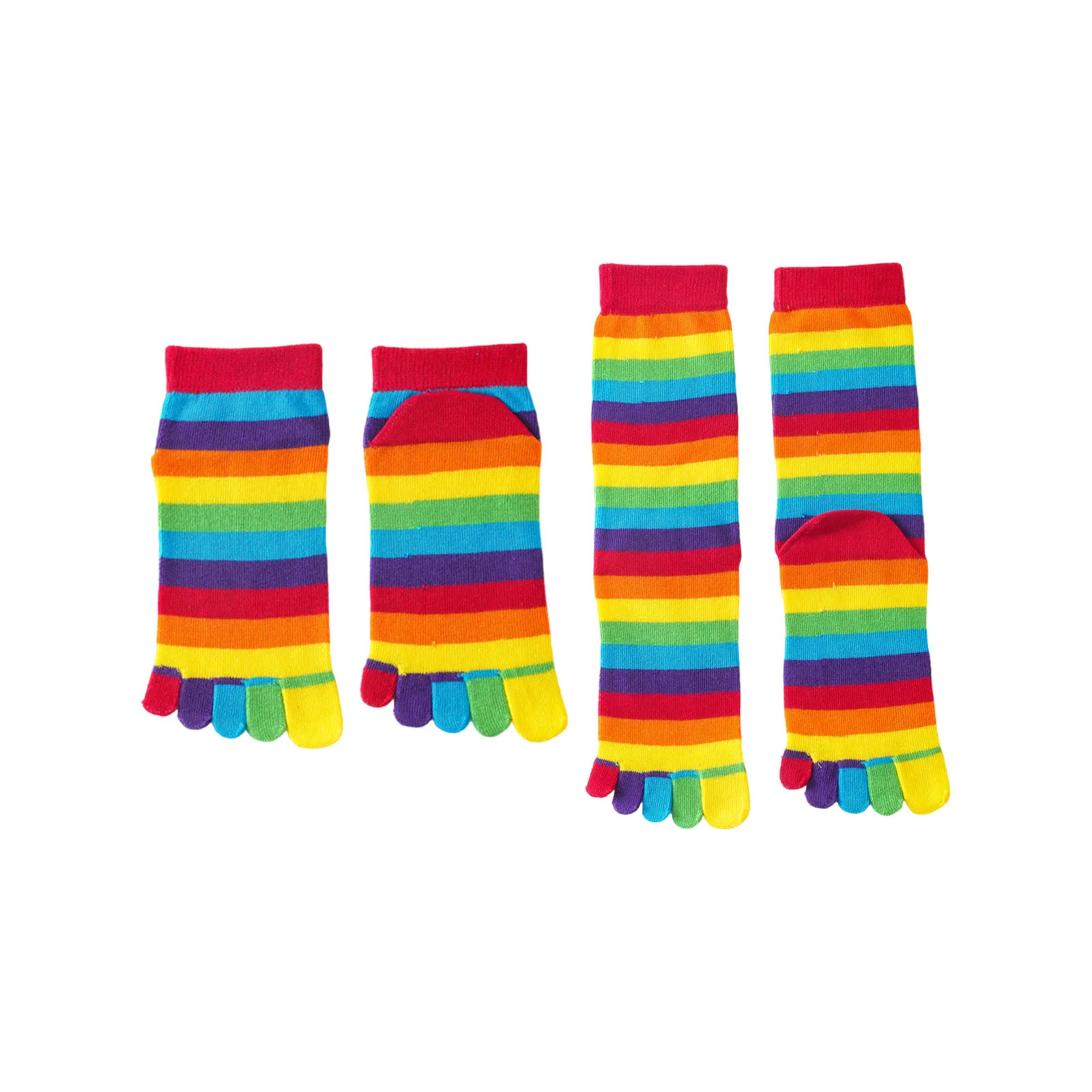 Набор разноцветных носков с цветными носками: по паре коротких и средней длины носков.
Набор разноцветных носков с цветными носками: по паре коротких и средней длины носков.