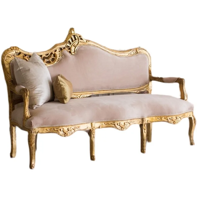 American living room solid wood sofa old carved single double triple combination French light luxury villa
American living room solid wood sofa old carved single double triple combination French light luxury villa