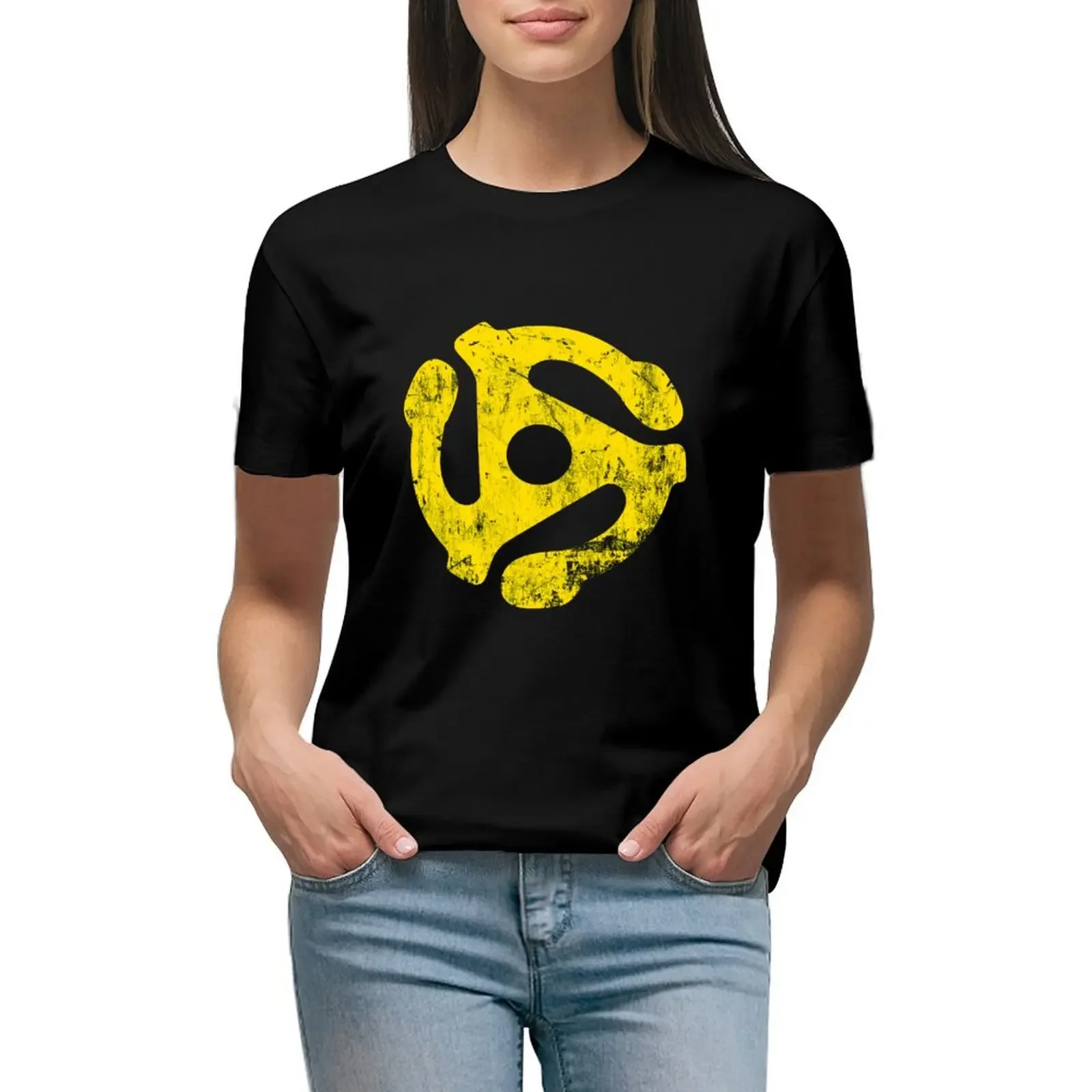 45 RPM Record adapter Tee T-Shirt animal print shirt for girls graphics Blouse Short sleeve tee funny t shirts for Women
45 RPM Record adapter Tee T-Shirt animal print shirt for girls graphics Blouse Short sleeve tee funny t shirts for Women