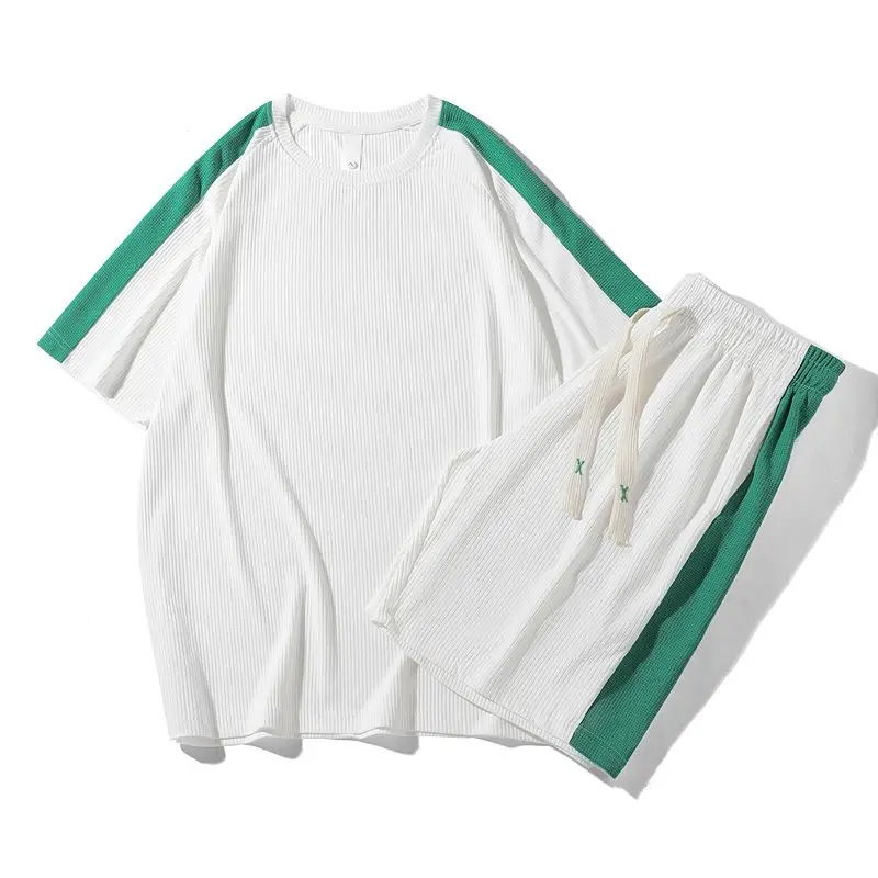 Men T-shirt with Shorts Round Neck Ice Silk Contrasting Colors Oversized Sportswear Casual 2pcs Set Women Streetwear Tracksuit
Men T-shirt with Shorts Round Neck Ice Silk Contrasting Colors Oversized Sportswear Casual 2pcs Set Women Streetwear Tracksuit