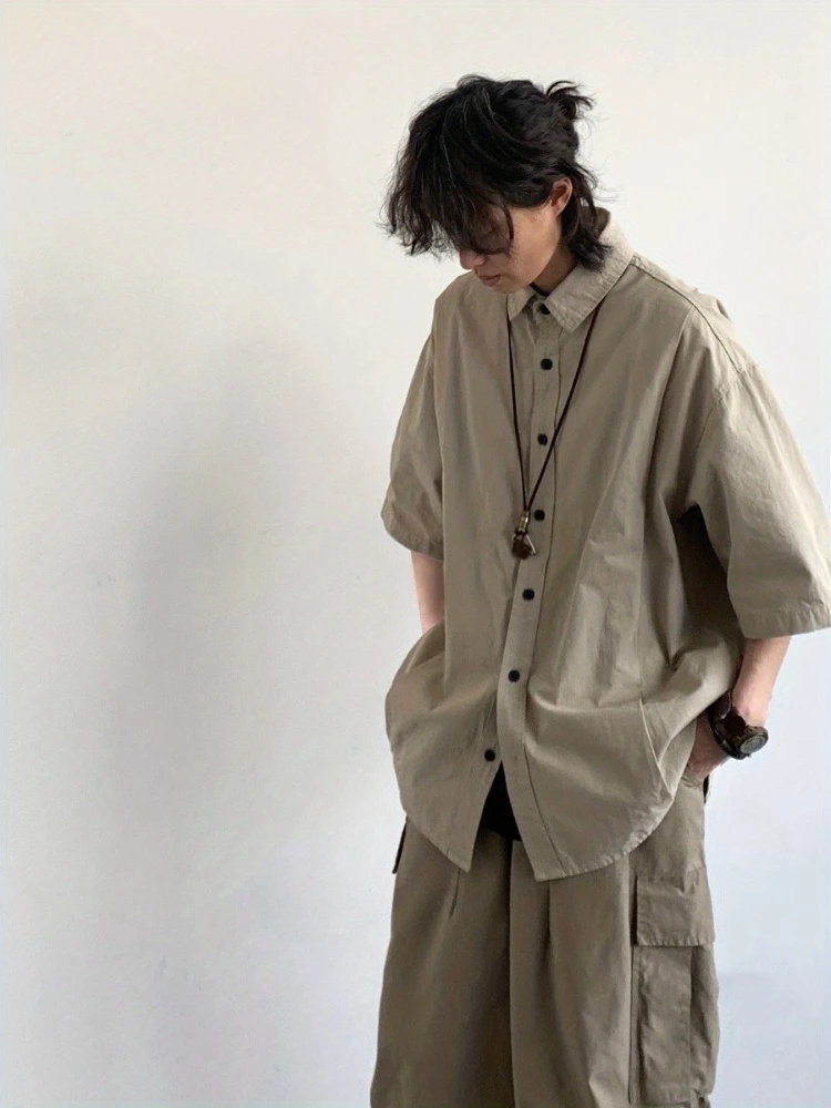 Men's Two-Piece Short Sleeve Shirt Set Japanese Retro Style Loose Comfortable Oversized Silhouette Casual Wear
Men's Two-Piece Short Sleeve Shirt Set Japanese Retro Style Loose Comfortable Oversized Silhouette Casual Wear