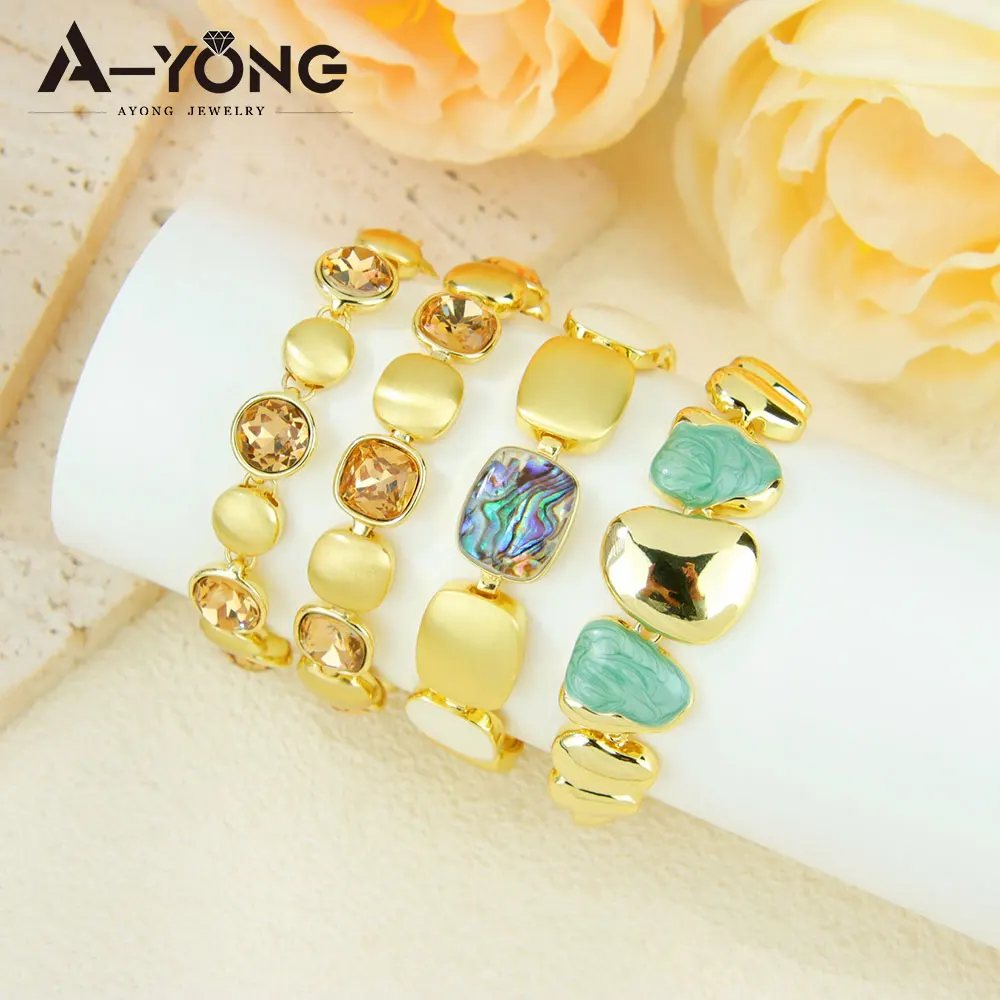 Europe America Colored Crystal Gold Bracelet 14k Irregular Enamel Resin Handmade Chains Italian Women Prom Statement Jewelry
Europe America Colored Crystal Gold Bracelet 14k Irregular Enamel Resin Handmade Chains Italian Women Prom Statement Jewelry
